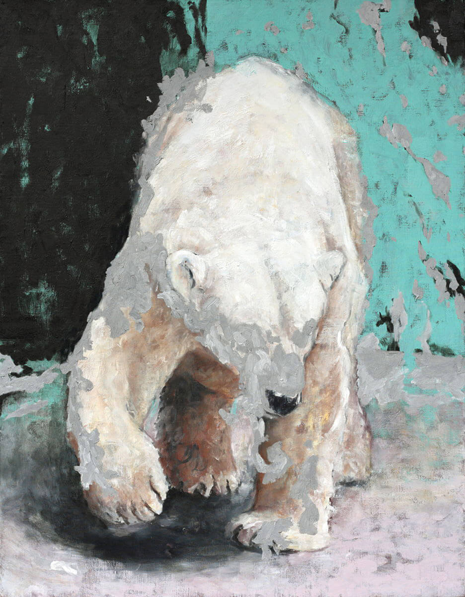 登場人物Cの心 「シロクマ 悠悠と」-The heart of Character C「Polar bear - leisurely」/1.17×0.91m - /Oil on canvas/2014