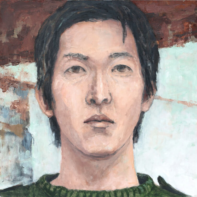 登場人物Eの頭部1-The head 1 of the character E/0.91×0.91m/Oil on canvas/2014