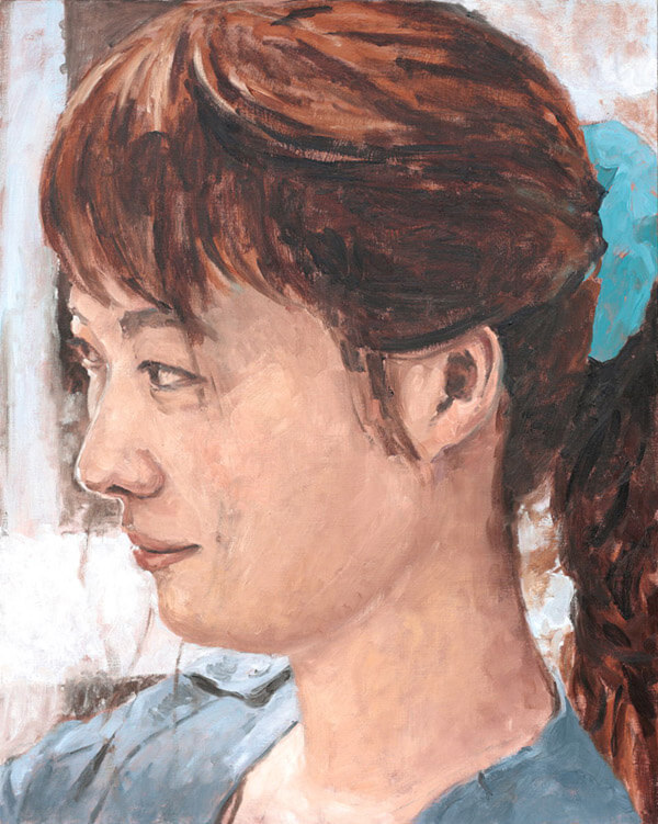 登場人物Fの頭部1-The head 1 of The Character F/0.91×0.73m/Oil on canvas/2014