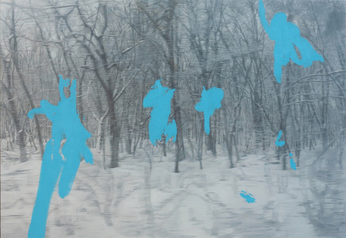 ブルーの在る車窓-The train window in which blue exists/1620x1120mm/Oil on canvas/2015