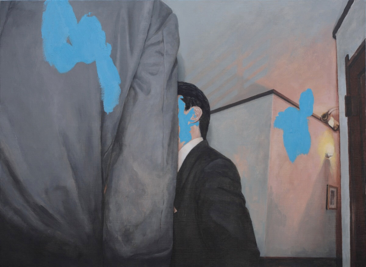 ブルーの在るカフェ-The cafe where blue exists/1000x727mm/Oil on canvas/2015