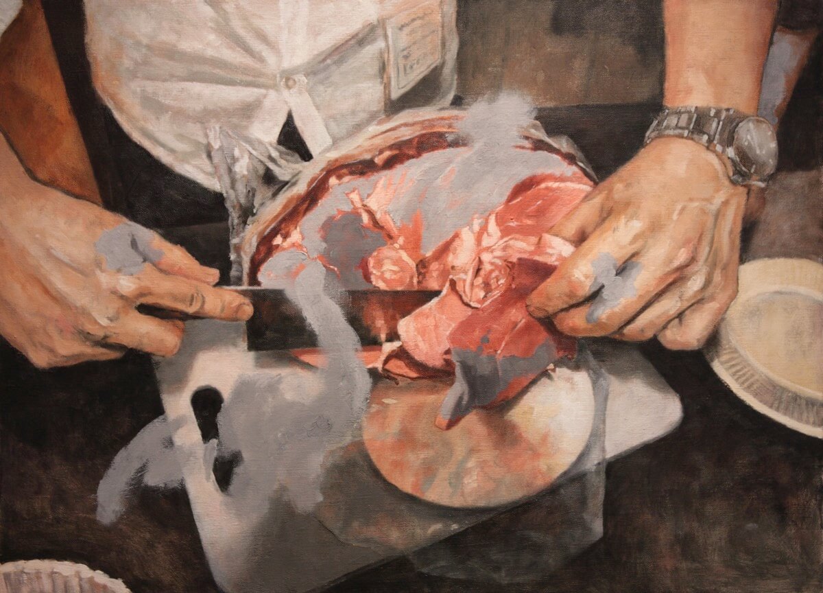 グレイの在るキッチン-The kitchen where gray exists/727x530mm/Oil on canvas/2015