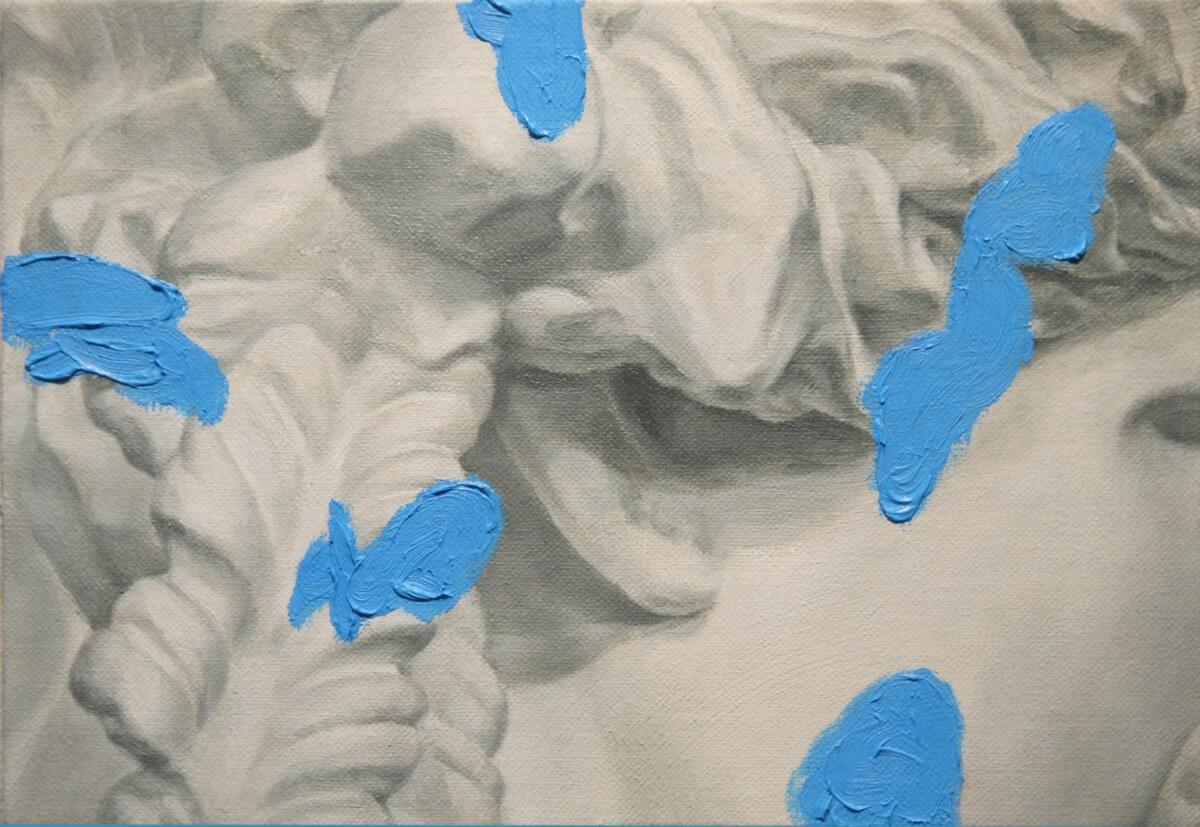 ブルーの在る像-The statue in which blue exists/273x190mm/Oil on canvas/2015
