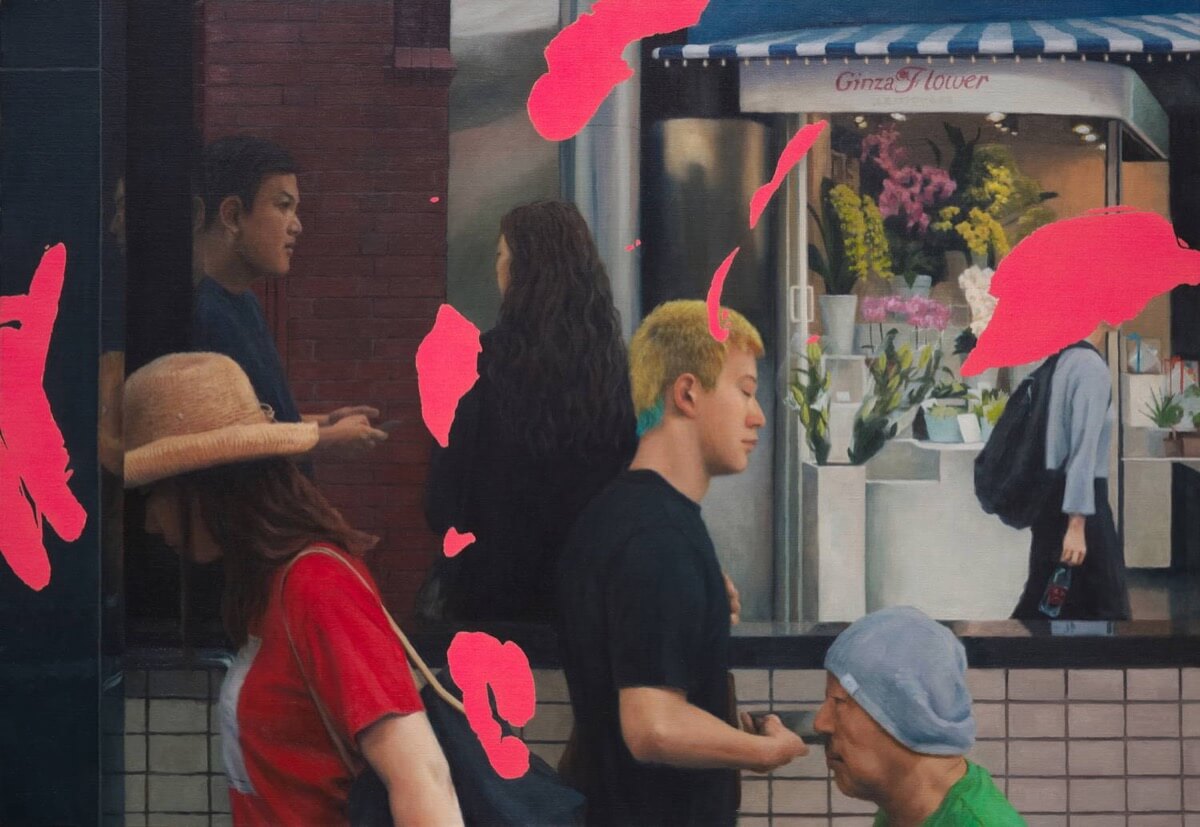 行き交い-Coming and Going(Ginza,Tokyo)/803x1167mm/Oil on canvas/2018