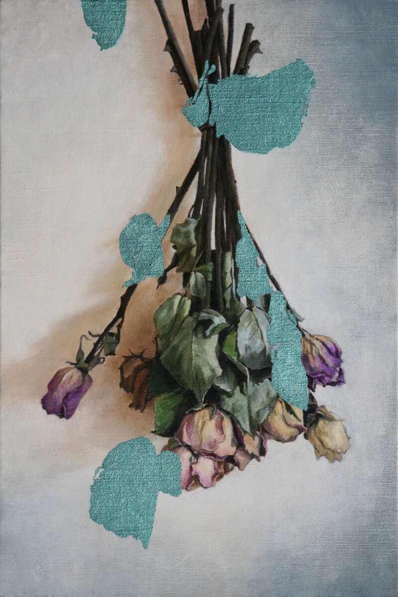 バラ-Dry roses/410x273mm/Oil on canvas/2018