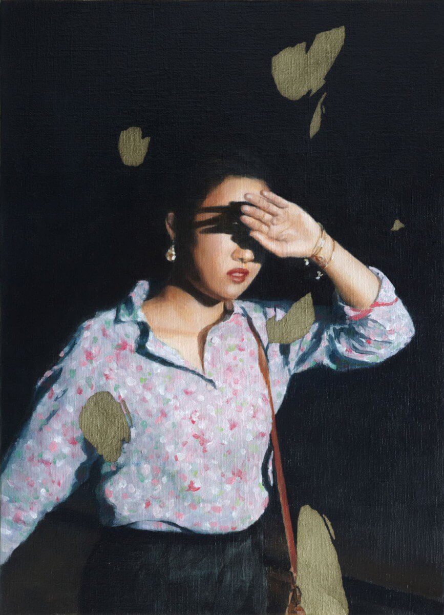 日差しの女-Woman in the sunlight/333x242mm/Oil on canvas/2018