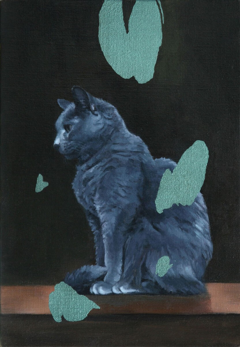 ロシアンブルー-Russian Blue/273x190mm/Oil on canvas/2018