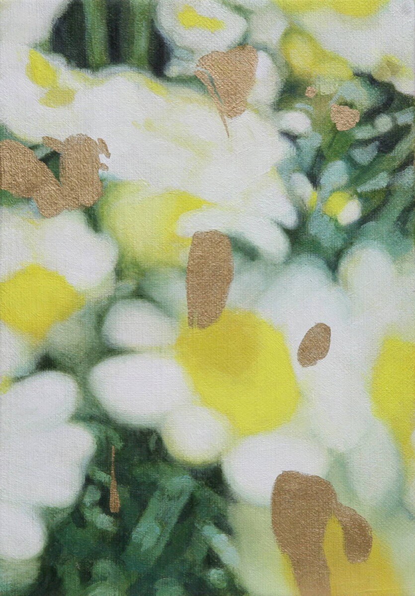 白い花-White flowers/227x158mm/Oil on canvas/2018