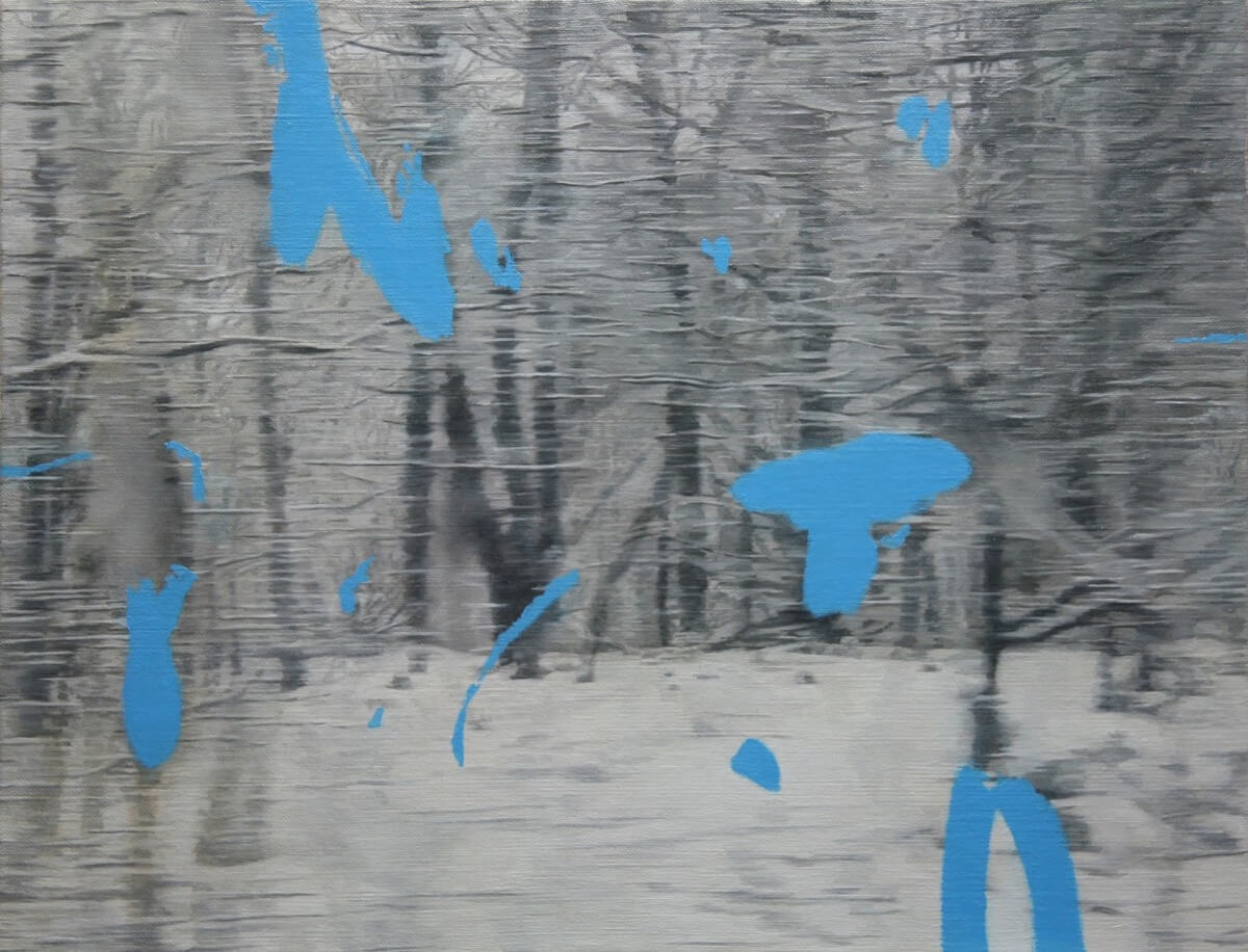ブルーの在る車窓-The train window in which blue exists/530x410mm/Oil on canvas/2017