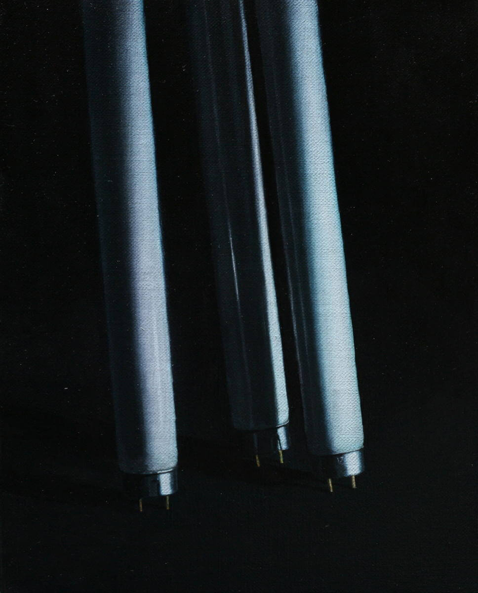 三本の蛍光管-Three fluorescent tubes/273x220mm/Oil on canvas/2020